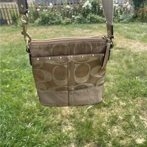 Coach Tan and Brown Crossbody Bag